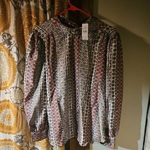 LOFT Geometric Patterned Blouse